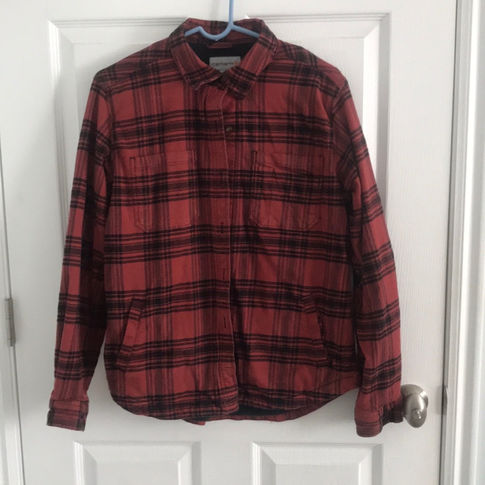 Carhart fleece lined flannel, size medium